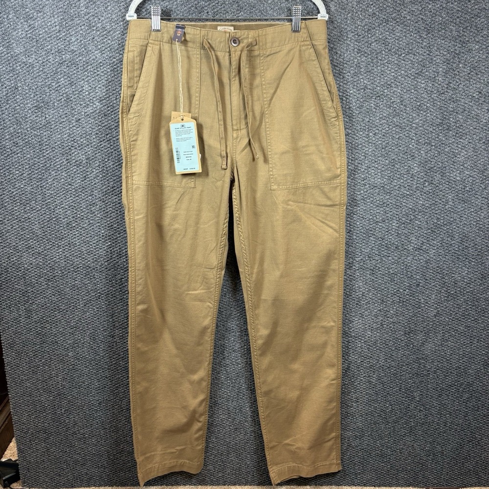 Faherty Dune Utility Pants Mens XL‎ Wood Bark Garment Dyed Organic Cotton NWT